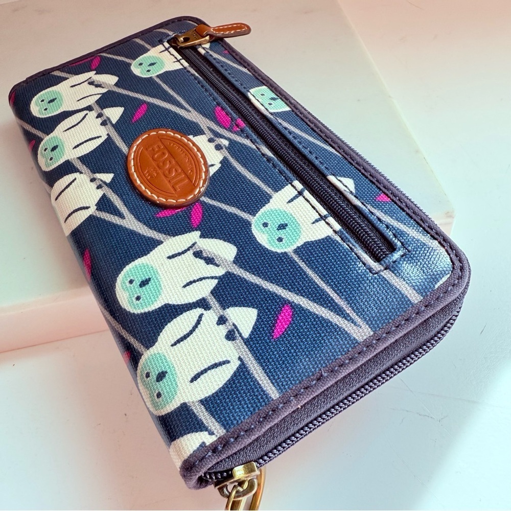 Fossil KeyPer Owl Large Zip Around Wallet - image 4